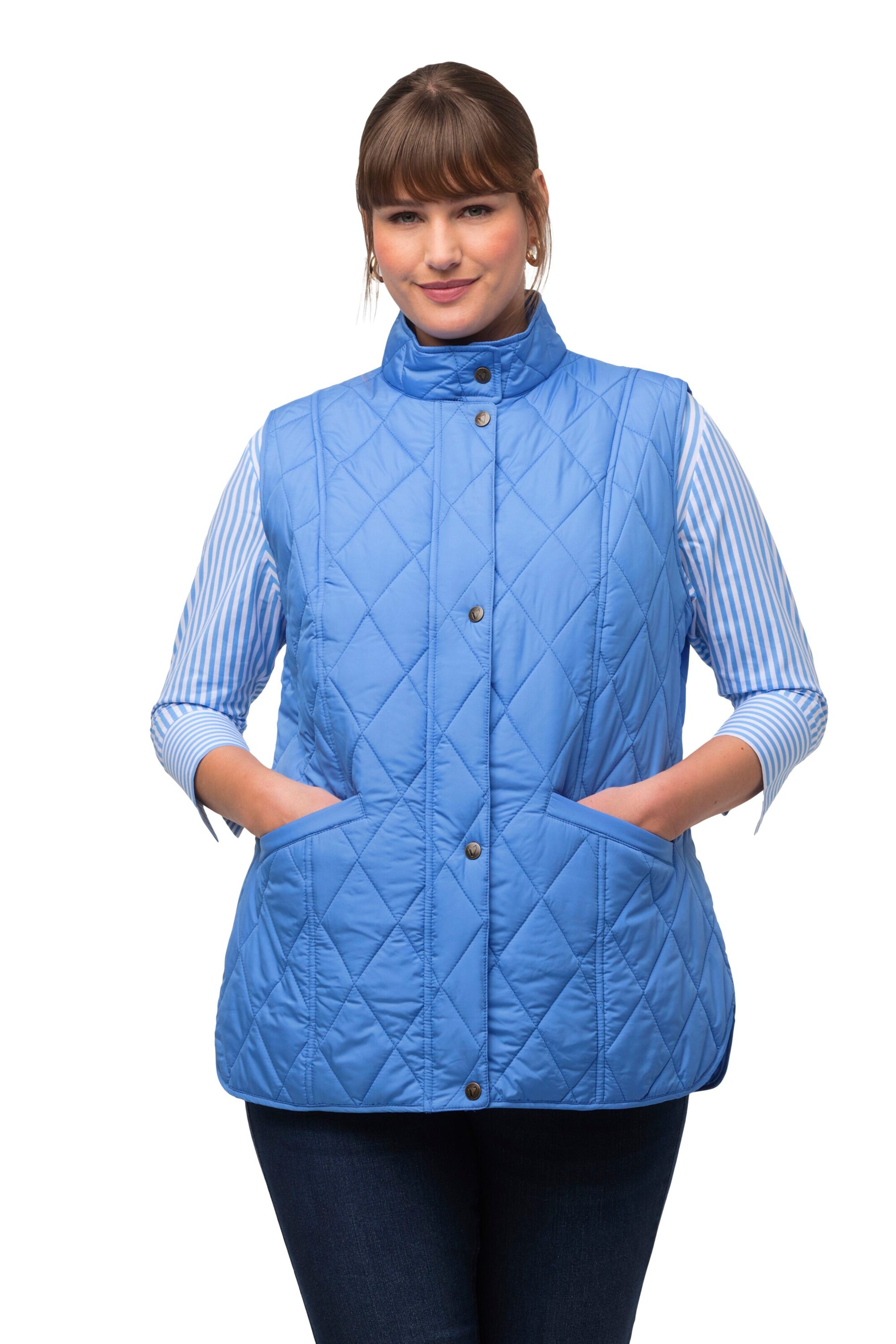 Ulla Popken Weste in Blau: Vorderseite