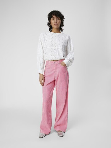 OBJECT Široke hlačnice Kavbojke 'Moji' | roza barva