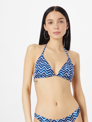 NATURANA Triangle Bikini top in Blue: front