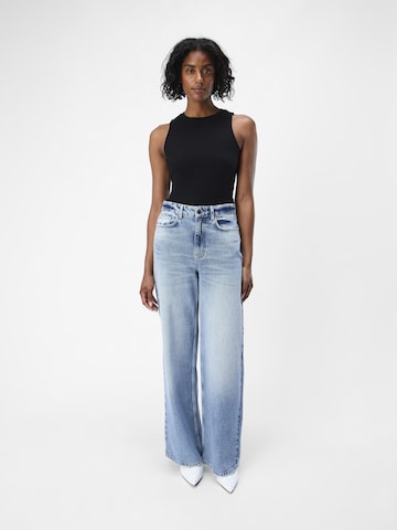 OBJECT Wide leg Jeans 'NIA' in Blauw