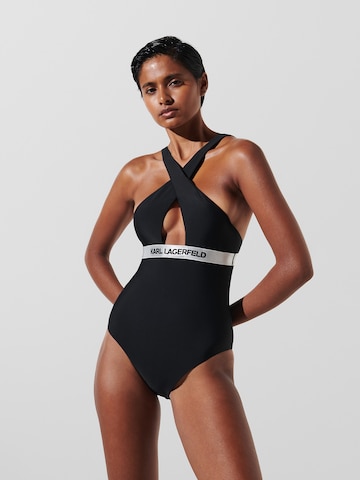 Maillot de bain Karl Lagerfeld en noir : devant