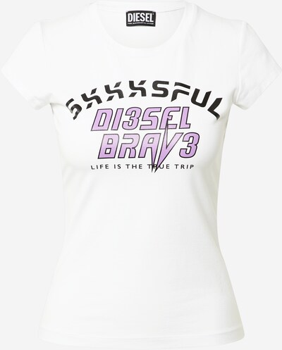 DIESEL Shirt in mauve / schwarz / weiß, Produktansicht