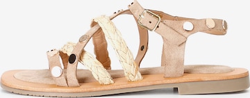 Sandalo con cinturino di CAFè NOIR in beige: frontale