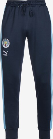 PUMA Tapered Workout Pants 'Manchester City' in Blue: front