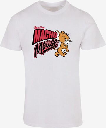 ABSOLUTE CULT Shirt 'Tom And Jerry - Macho Mouse' in Wit: voorkant