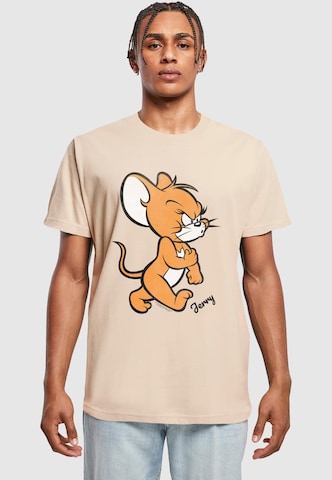 ABSOLUTE CULT T-shirt 'Tom & Jerry - Angry Mouse' i beige: framsida