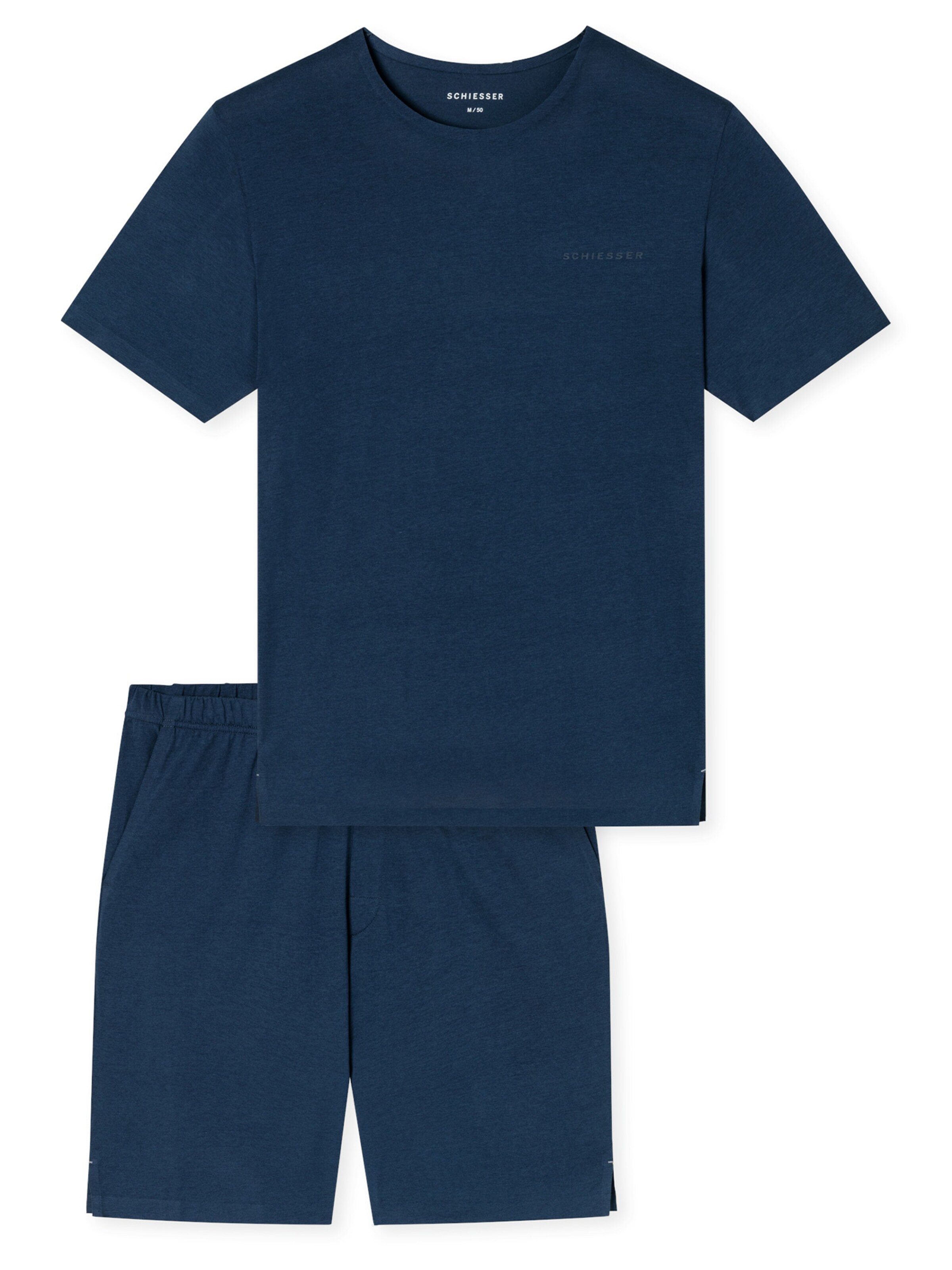SCHIESSER Pyjama court 'Modern Bonded' en M en bleu foncé, Vue avec produit