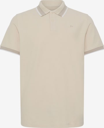 BLEND Pique Poloshirt mit Kontraststreifen in Beige: Vorderseite