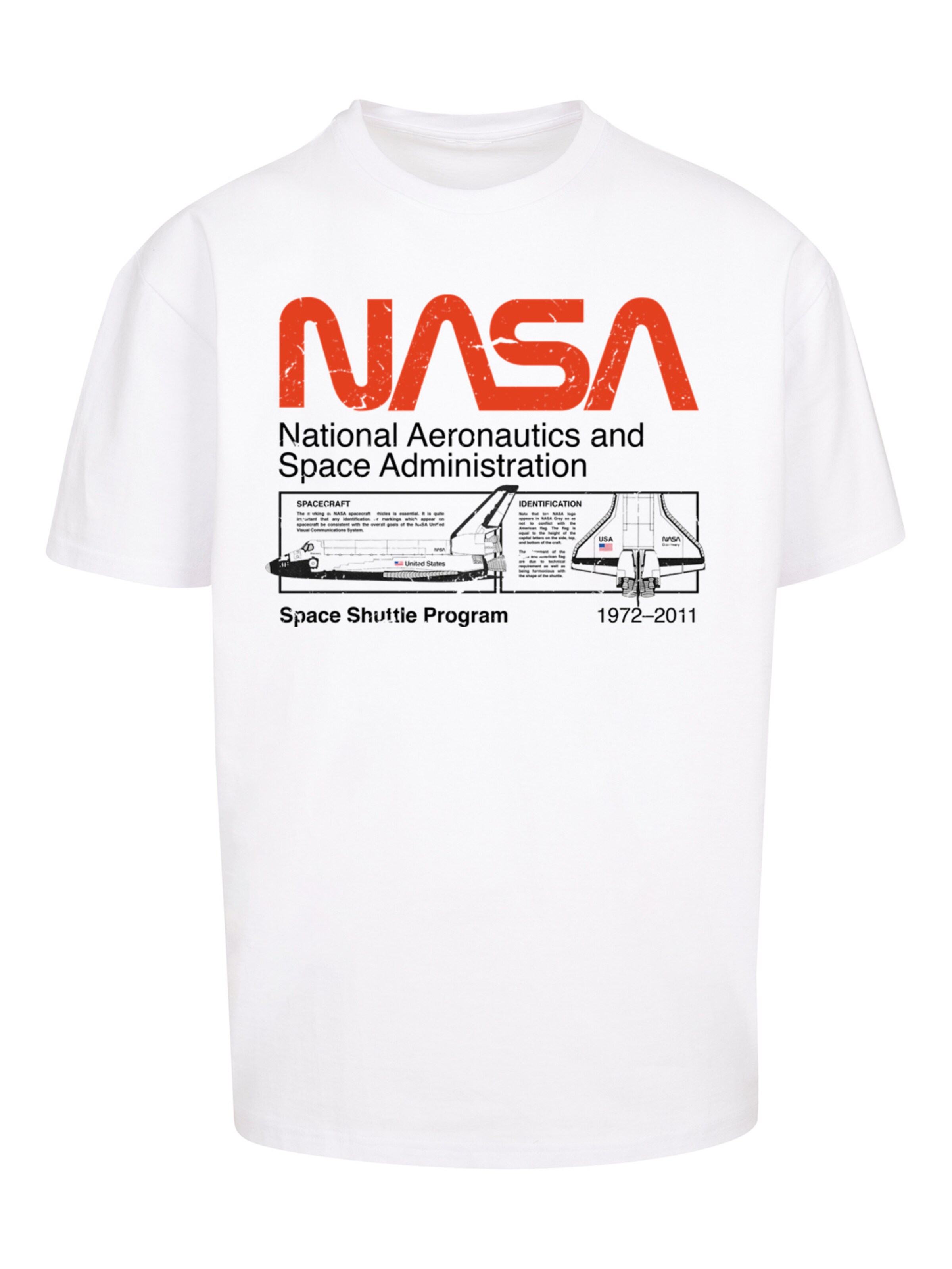 F4NT4STIC Shirt 'NASA Classic Space Shuttle' in Wit: voorkant