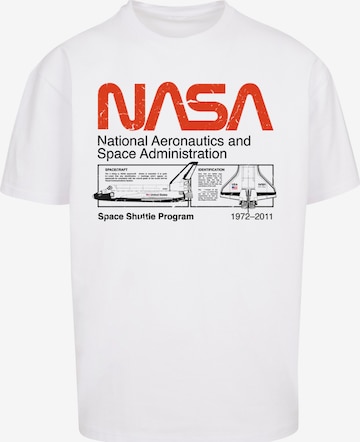 T-Shirt 'NASA Classic Space Shuttle' F4NT4STIC en blanc : devant