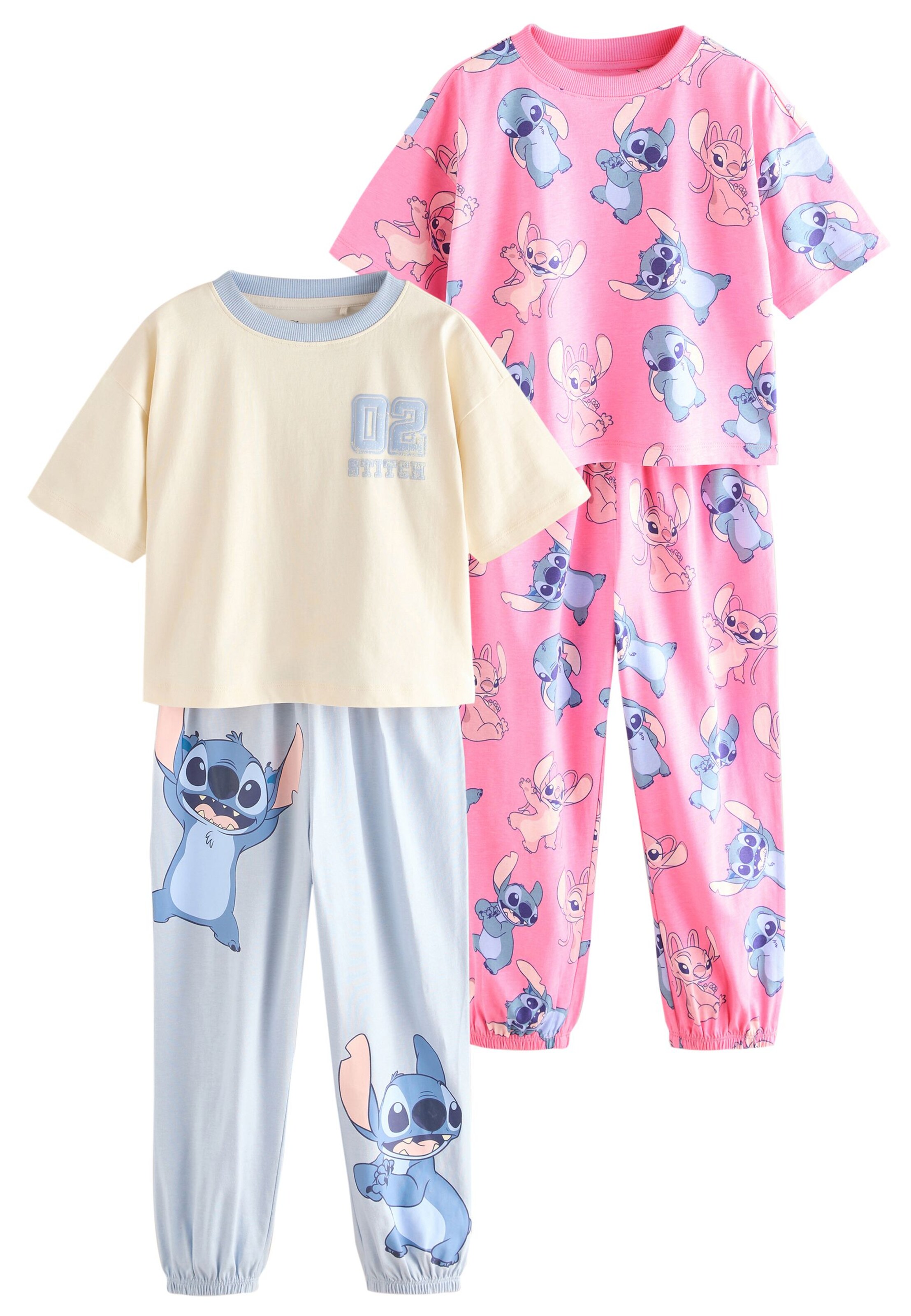 Next Schlafanzug 'Stitch' in Blau: Vorderseite