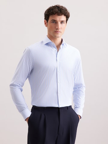 Coupe regular Chemise business 'Schwarze Rose' SEIDENSTICKER en bleu : devant