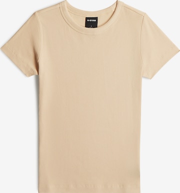 G-STAR Shirt 'Slim Rib T-Shirt' in Beige: voorkant