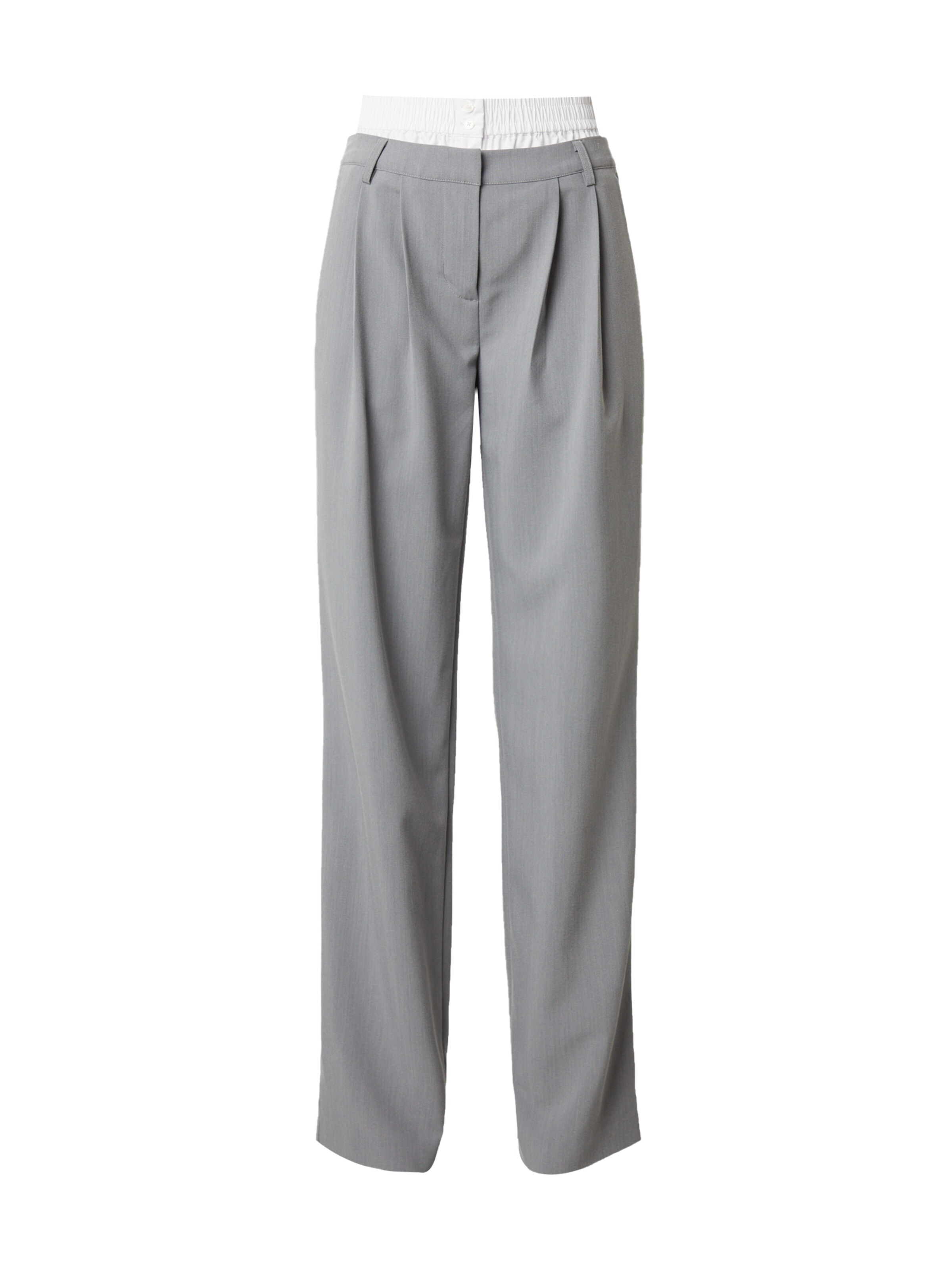 LeGer by Lena Gercke Ohlapna forma Hlače z naborki 'Dilane Tall' | siva barva: sprednja stran