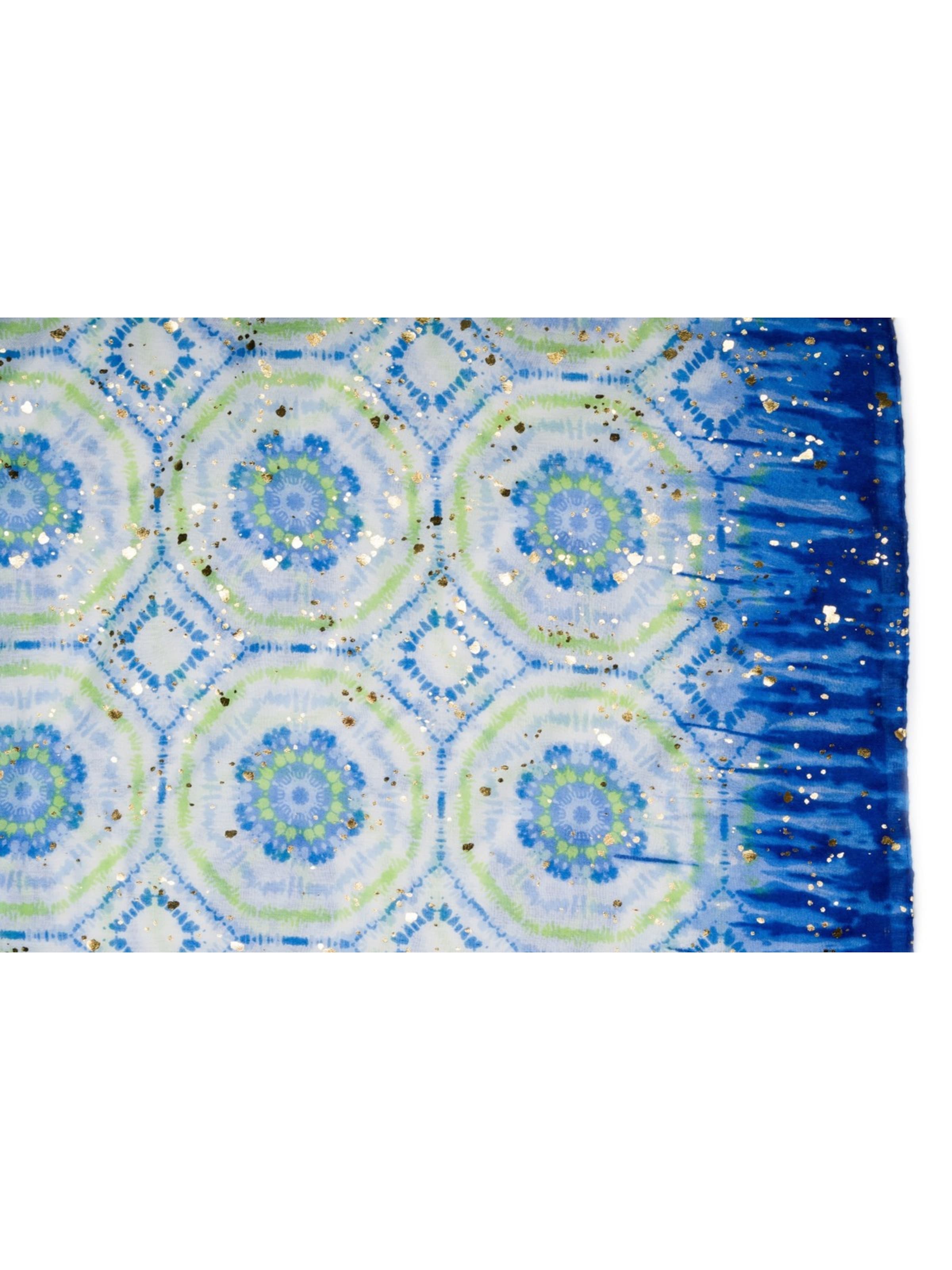 styleBREAKER Schal 'Schal mit Batik Muster Metallic'‌‌ in Blau
