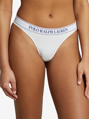 Polo Ralph Lauren Slip ' Mid Rise Thong ' in Wit: voorkant