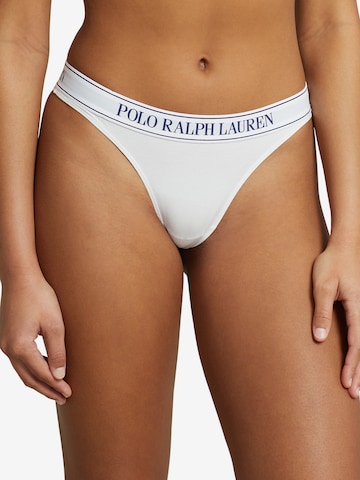 Polo Ralph Lauren Slip ' Mid Rise Thong ' in Wit: voorkant