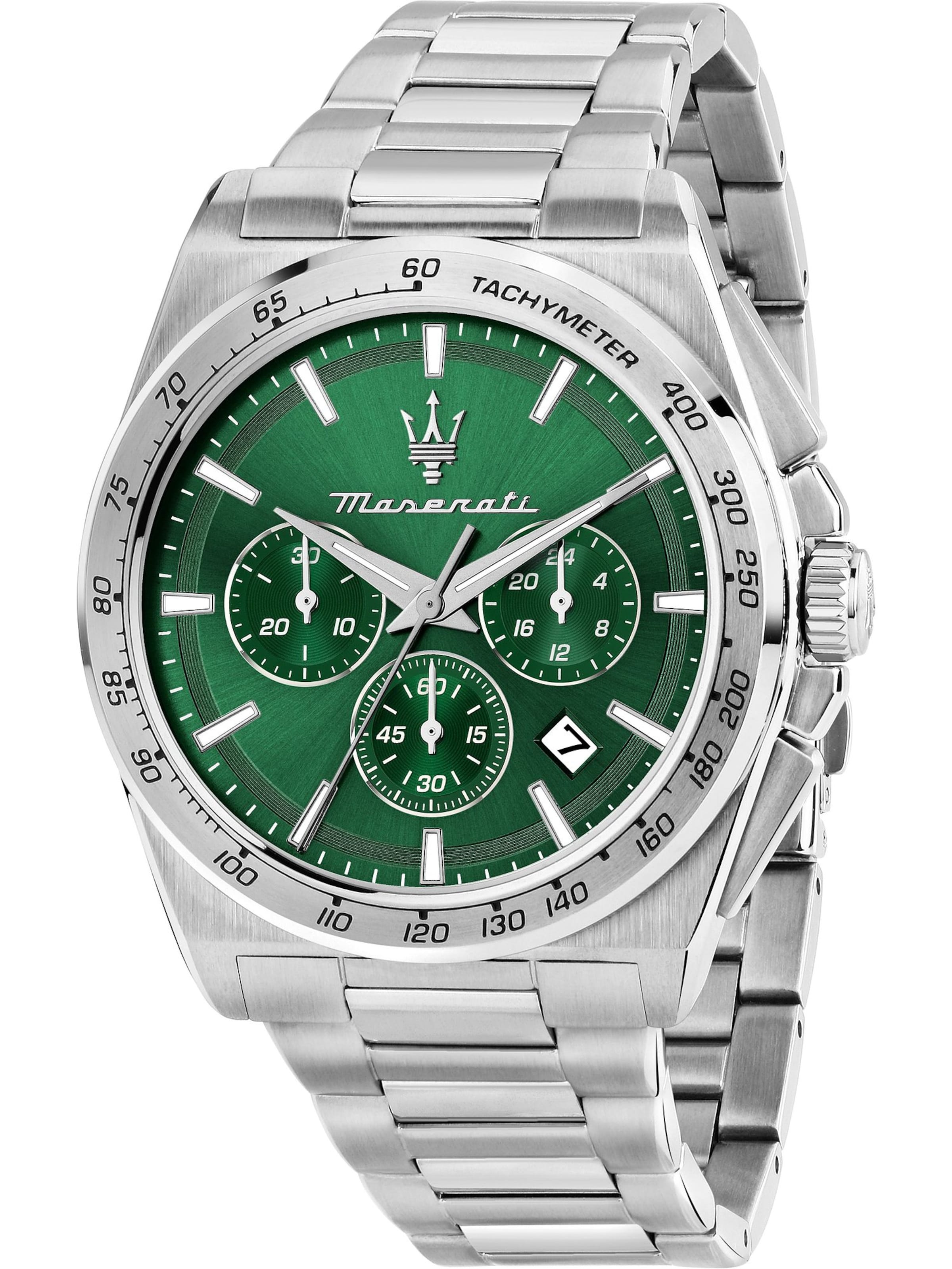 Maserati Analog Watch in Silver: front