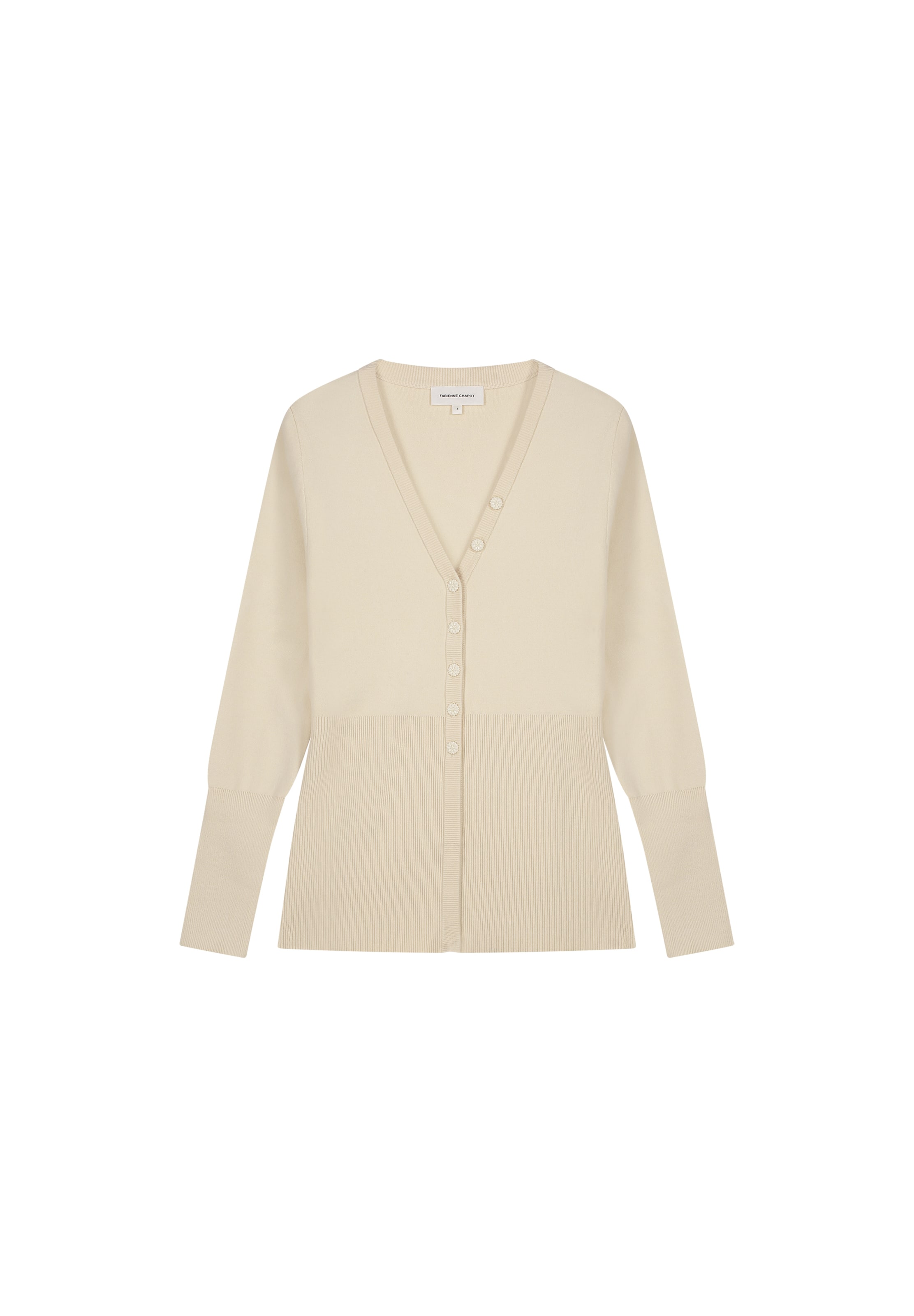 Fabienne Chapot Gebreid vest in Beige: voorkant