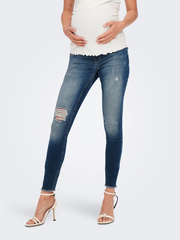 Only Maternity Skinny Jeans 'Blush' in Blue Denim