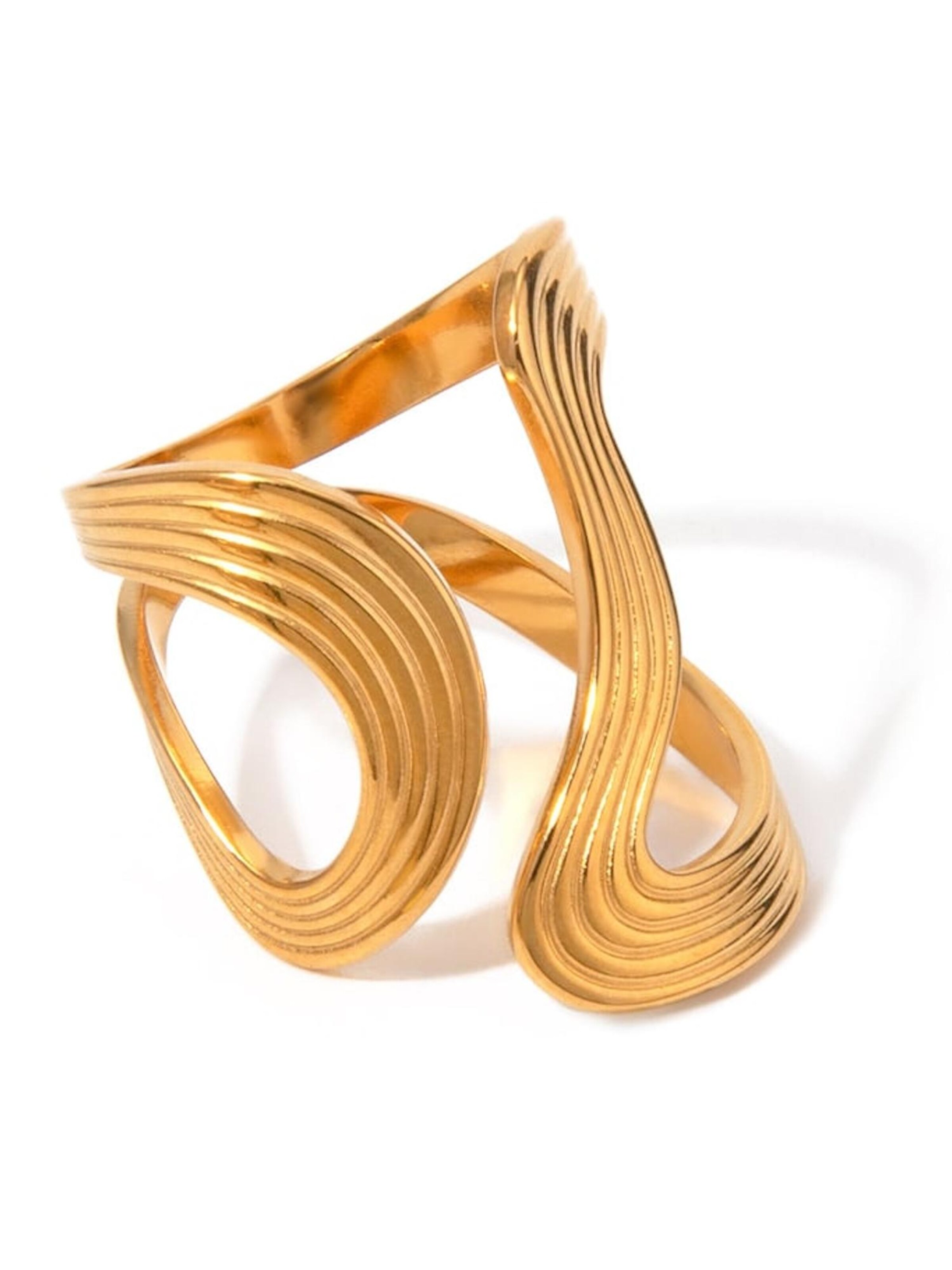 Cala Rose Ring 'ARIA' in Goud: voorkant