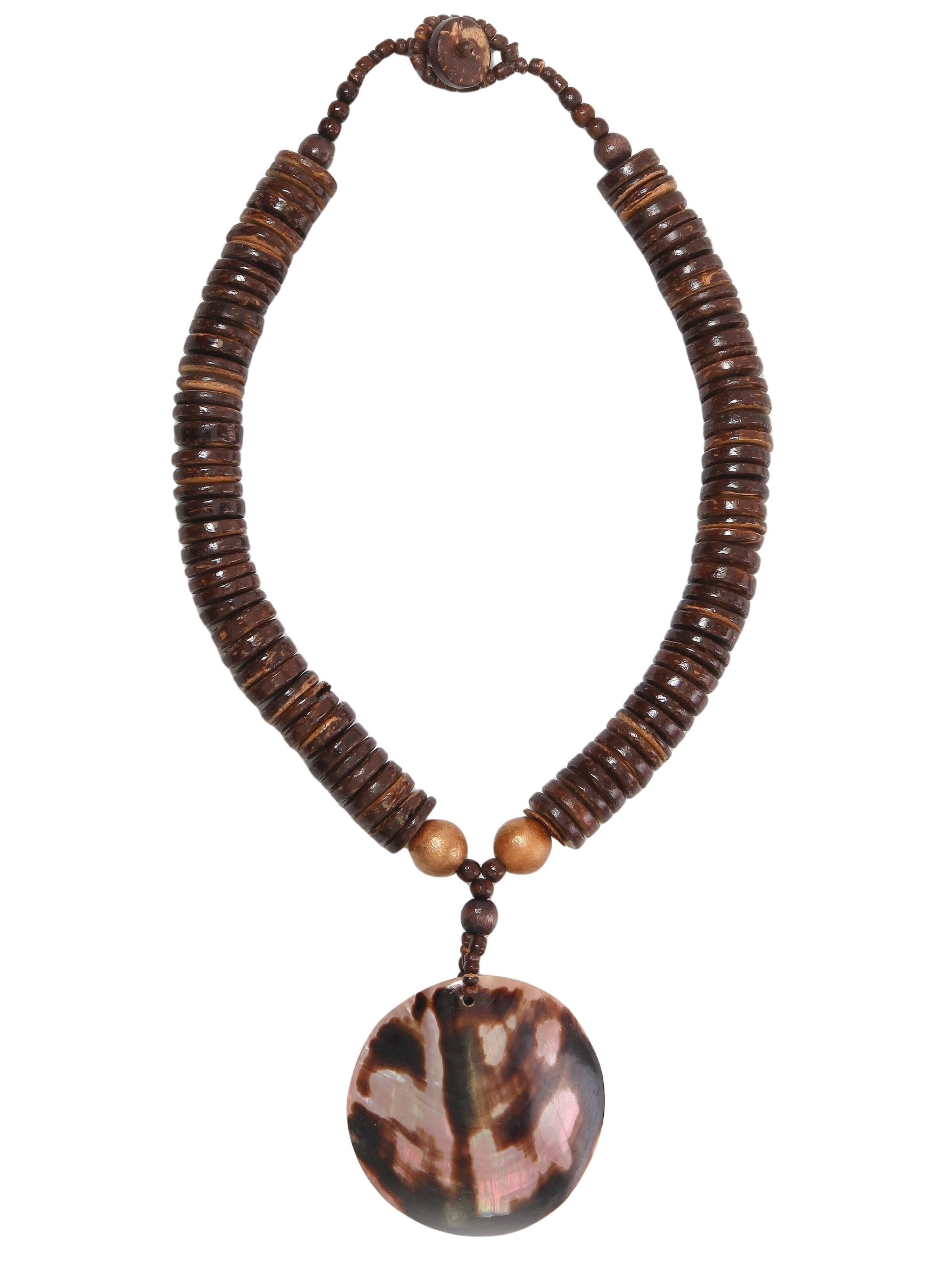 COLLEZIONE ALESSANDRO Necklace 'Joy' in Brown: front