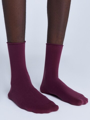 Albero Natur Socks 'Bio-Baumwoll-Socken mit Rollrand Unisex – 2er Pack' in Red
