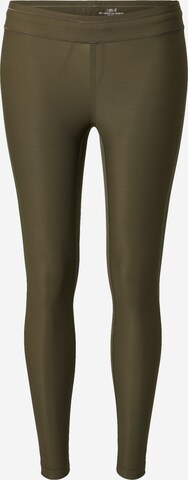 Casall Skinny Workout Pants in Green: front