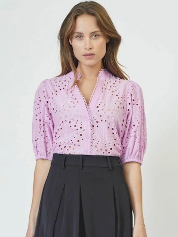 Chemisier 'Naya' co'couture en violet : devant