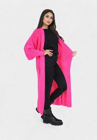 Cappotto in maglia di Elara in rosa