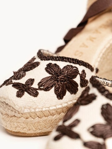 Alhamas - Sandalias 'Alpargata Cuña 10 cm' en beige