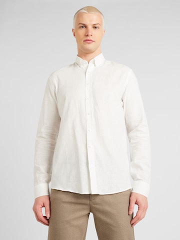 Coupe regular Chemise Lindbergh en blanc : devant