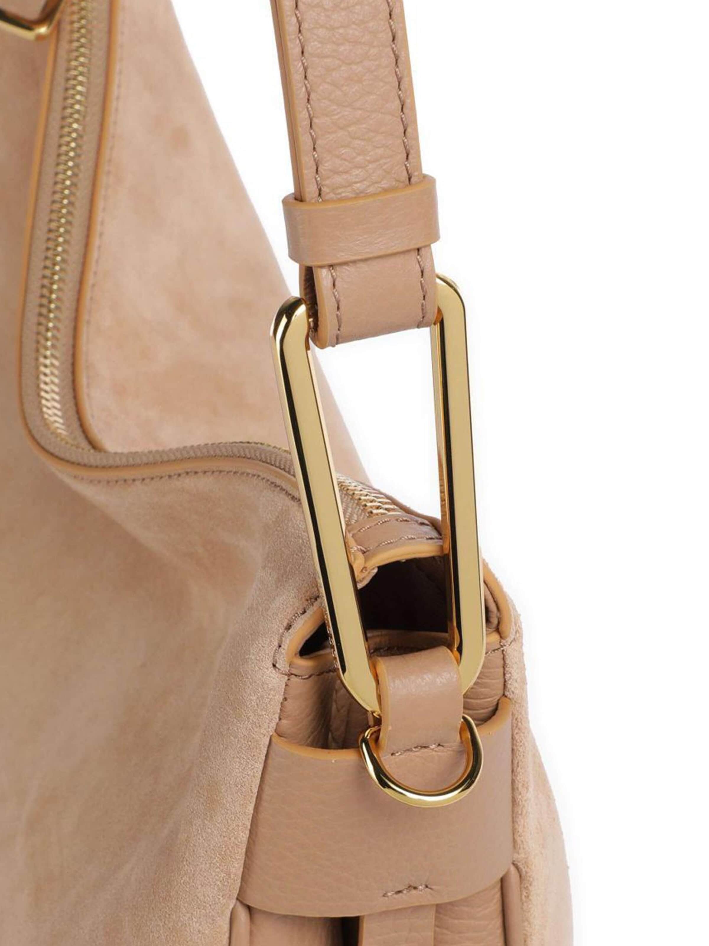 Coccinelle Shoulder bag 'Magie Suede Bim 36x24x10.5 cm' in Beige