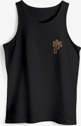 Neverless Shirt 'Palm Lineart' in Black: front