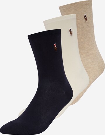 Chaussettes Polo Ralph Lauren en beige : devant