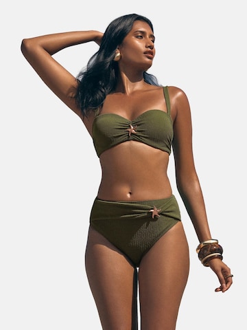 love & roses - Top de biquíni em verde: frente