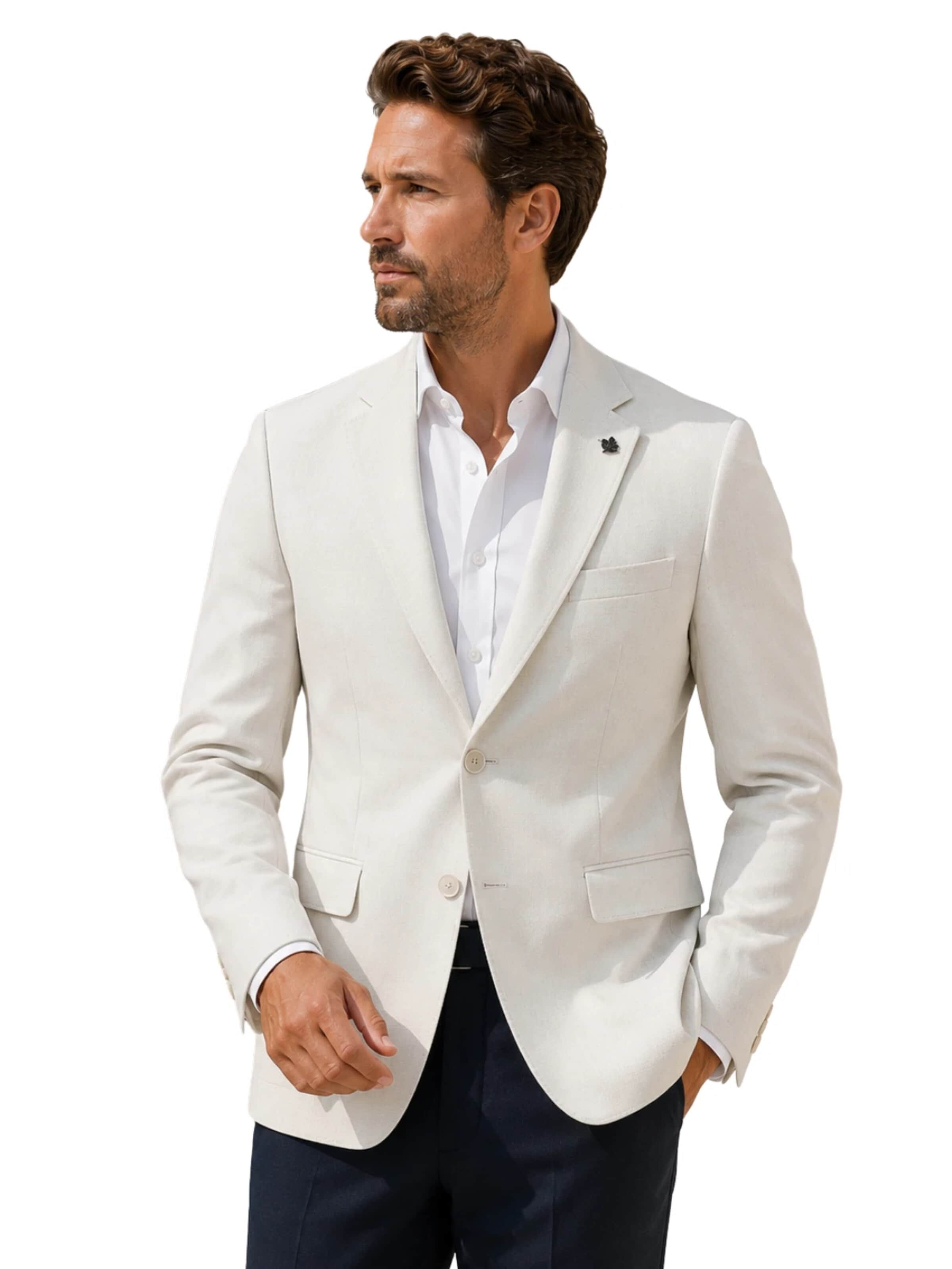 Guild Super Slim Fit Business Blazer 'Extra Slim fit Business Blazer' in White: front