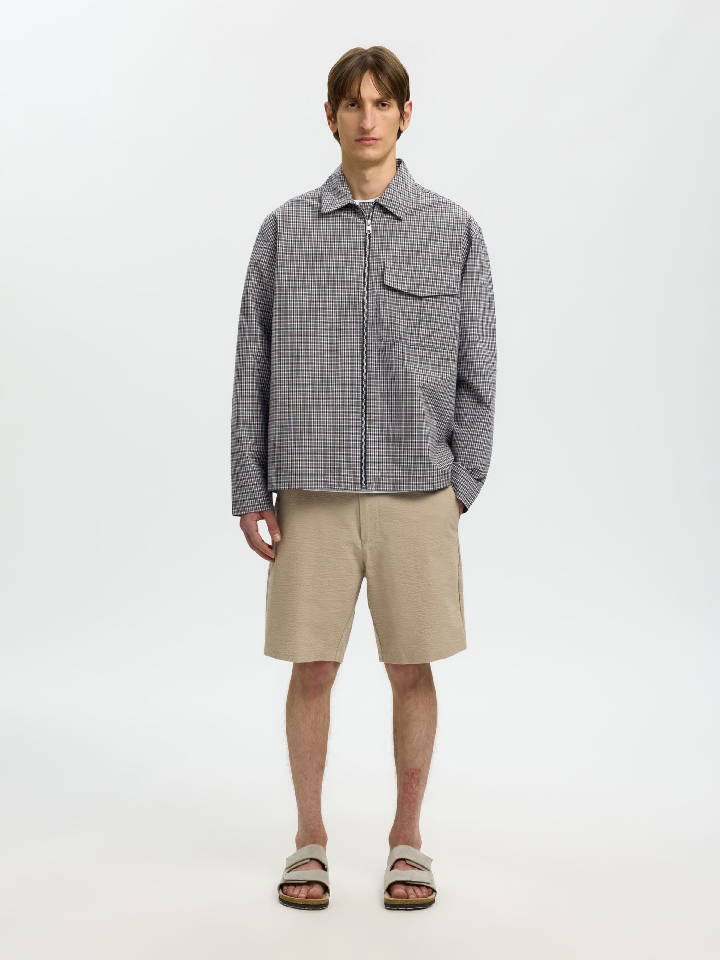 Coupe regular Veste mi-saison SELECTED en gris
