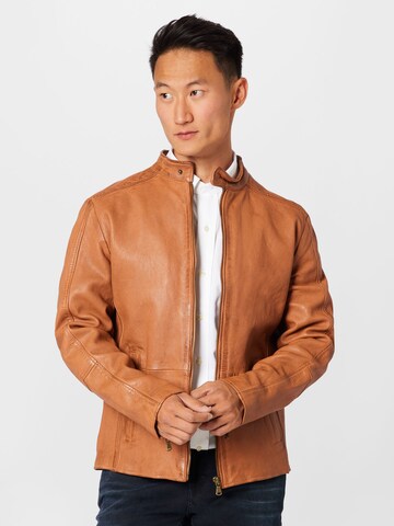 FREAKY NATION Prehodna jakna 'New Select' | rjava barva: sprednja stran
