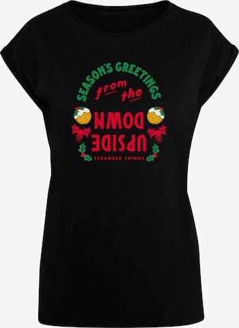 ABSOLUTE CULT Shirt 'Stranger Things - Upside Down Seasons Greetings' in Black: front