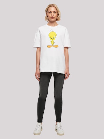F4NT4STIC Shirt 'Looney Tunes Angry Tweety' in Wit