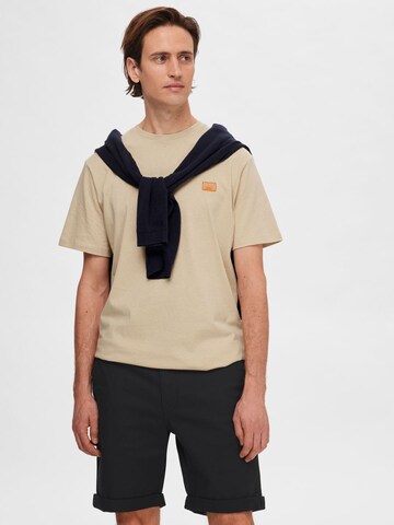 T-Shirt SELECTED HOMME en beige