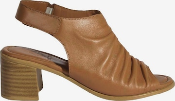 Desa T-Bar Sandals 'Sandalen' in Brown: front