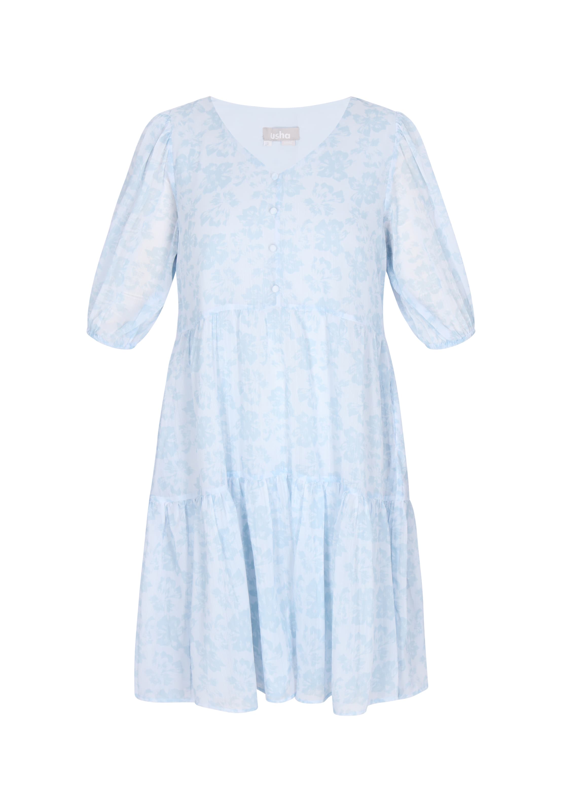 Usha - Vestido em azul: frente