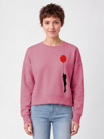Watapparel Sweatshirt 'Mädchen mit Luftballon' in Pink: front