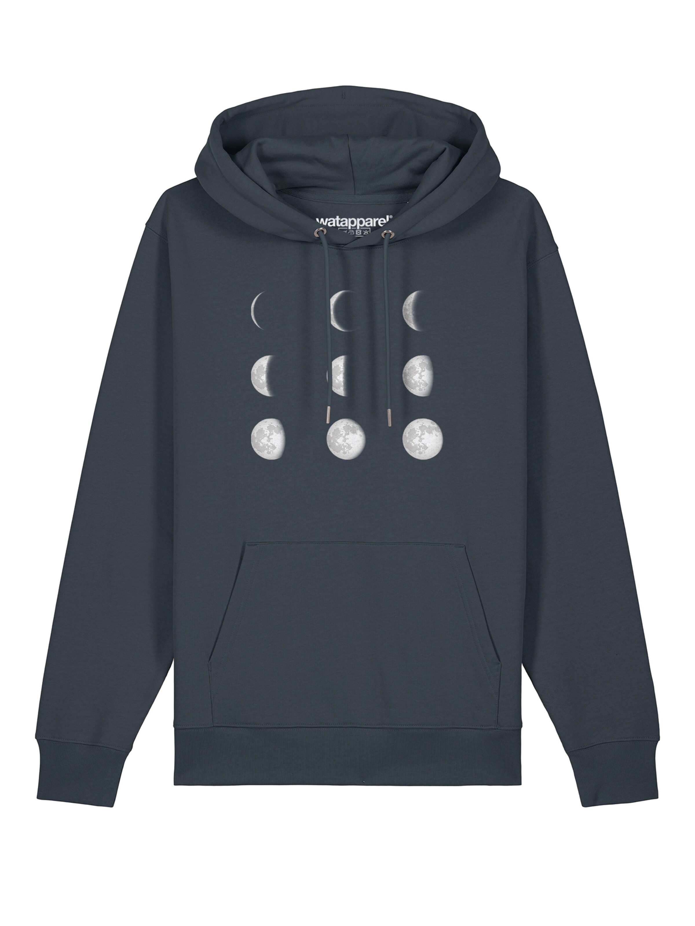Sweat-shirt ' Moonphases ' Watapparel en gris : devant