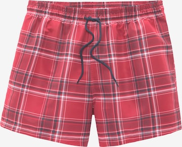 H.I.S Board Shorts in Red: front