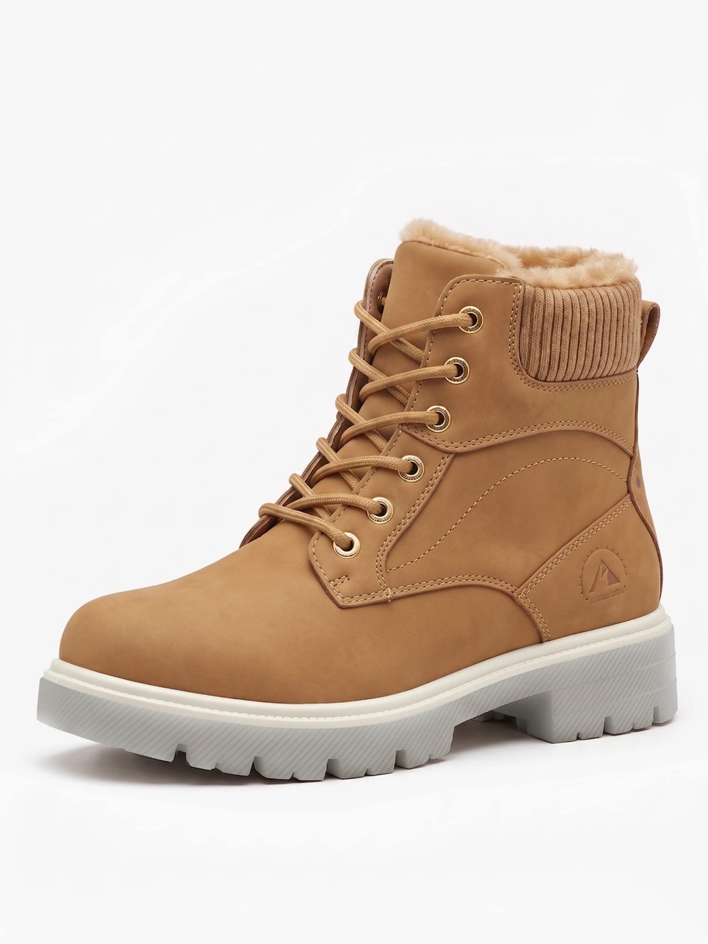 TorWeit Enkellaarsje 'Collar Lace Up Casual Ankle Boots' in Bruin: voorkant