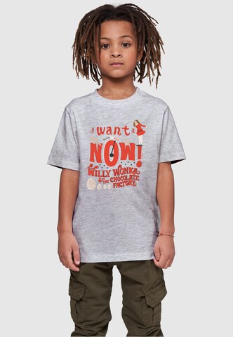 T-Shirt 'Willy Wonka - Verruca Salt I Want It Now' ABSOLUTE CULT en gris : devant