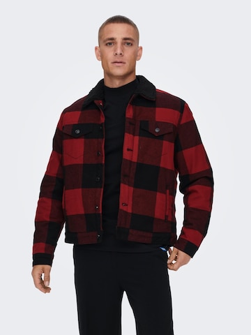 Only & Sons Between-Season Jacket 'Louis' in Red: front